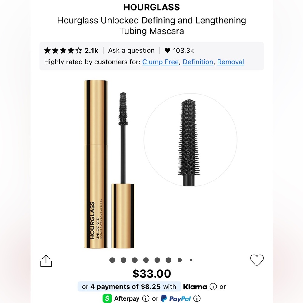 Hourglass Unlocked Instant Extensions Mascara in Ultra Black - Picture 2 of 4